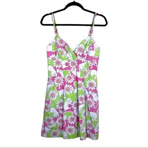 Vintage Lilly Pulitzer Lioness and Sunflower Print Shift Dress (4)